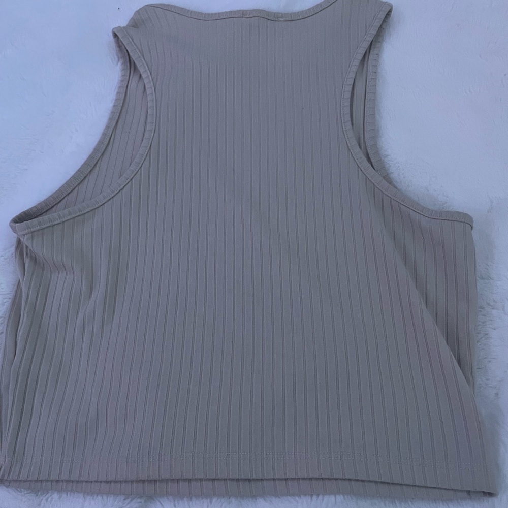 Ardene Ribbed Cream Tank Top - Picture 2 of 3